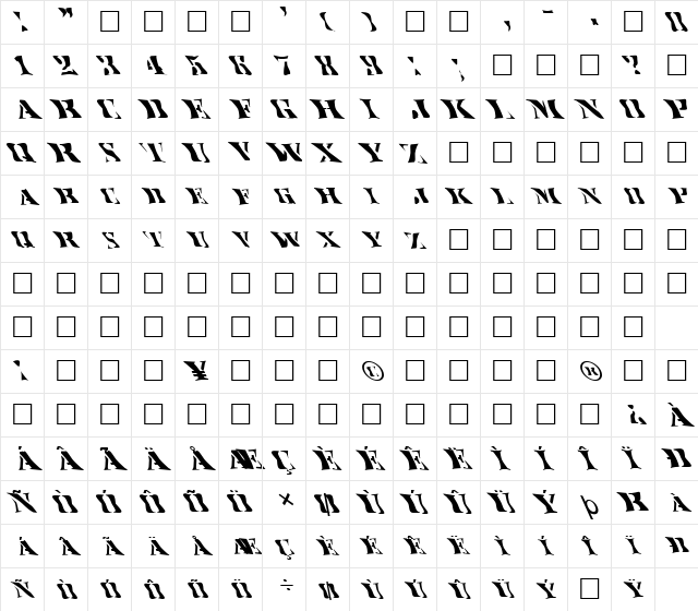 FZ WARPED 17 LEFTY Normal font glyphpreview