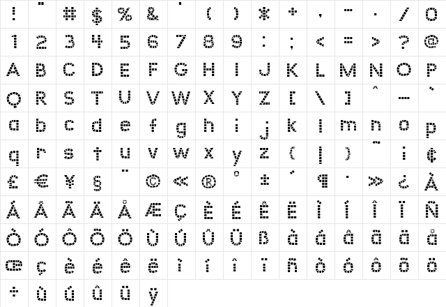 UnionSquare Regular font glyphpreview