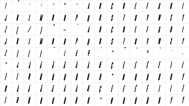 Romestone Italic Regular font glyphpreview