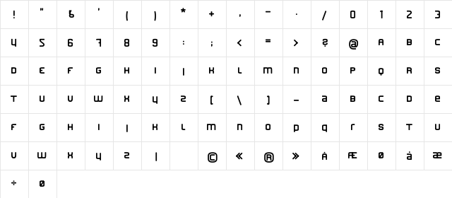 Finder Regular font glyphpreview