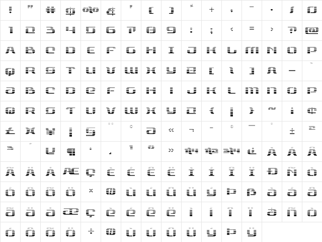 Range Paladin Gradient Regular font glyphpreview
