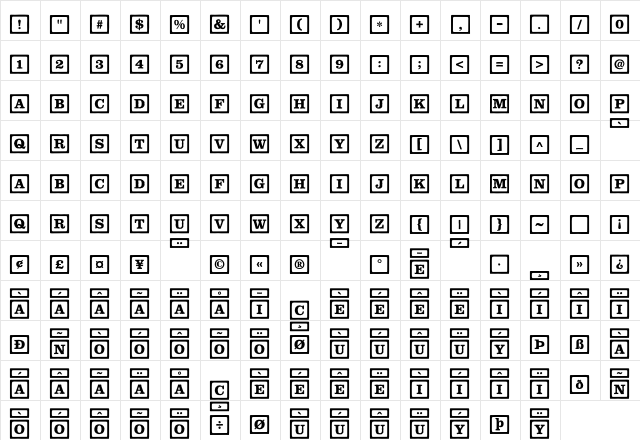 ChildsPlay BlocksLine font glyphpreview