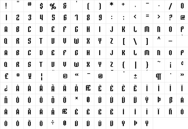 SF Archery Black SC Regular font glyphpreview