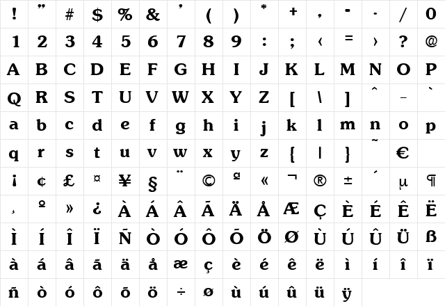 Sunset-DemiBold Regular font glyphpreview