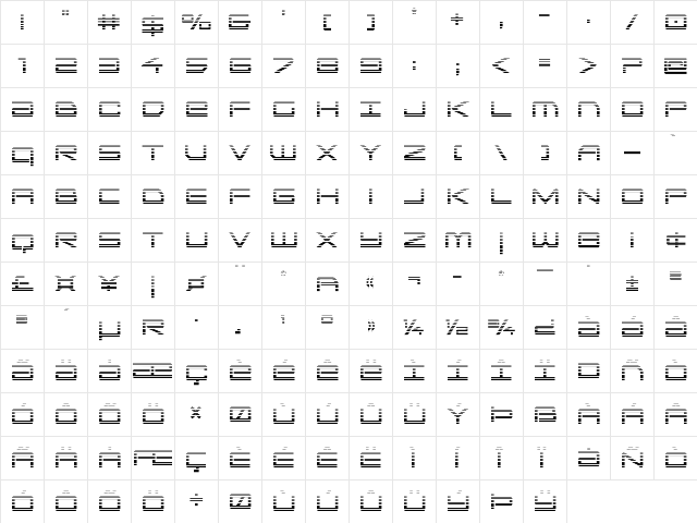 Sky Ridge Gradient Condensed Regular font glyphpreview