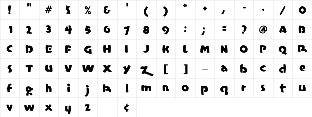 Casual Regular font glyphpreview