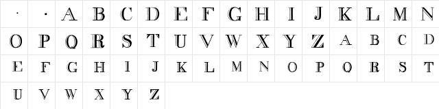 decadence without the diamonds Regular font glyphpreview