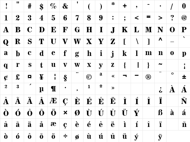 Sachem Bold font glyphpreview