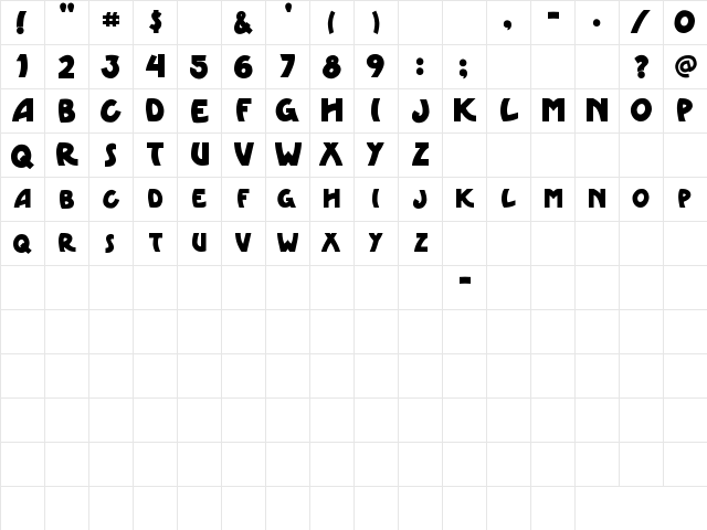 SBC Jills Place Regular font glyphpreview