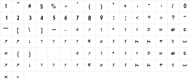 MoabiteSSK Regular font glyphpreview