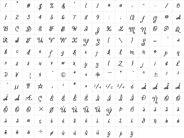 Flounder Regular font glyphpreview