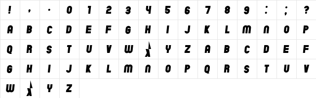 Chicago Flat Italic font glyphpreview