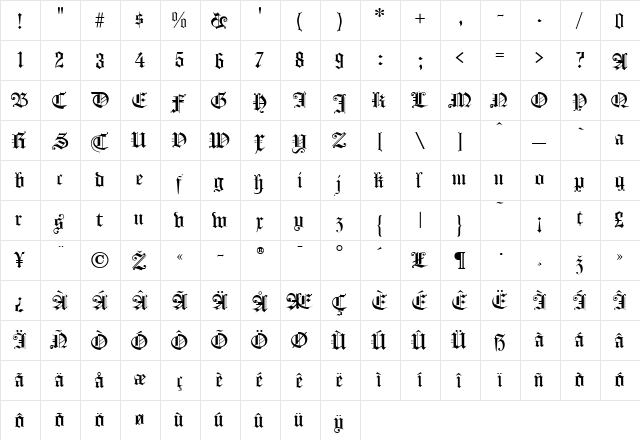 Konigsburg Regular font glyphpreview