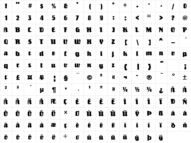 Salut Regular font glyphpreview