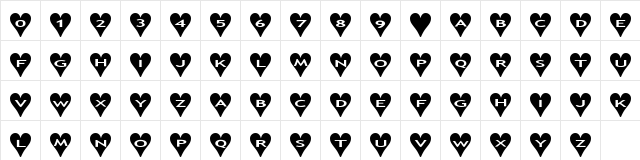 AlphaShapes hearts Normal font glyphpreview