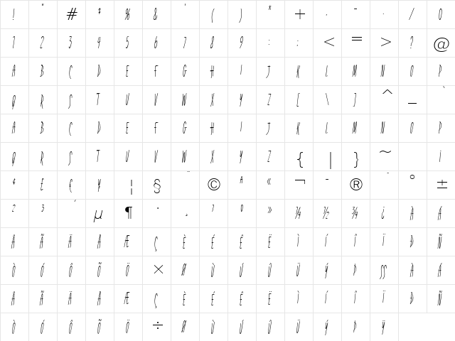 Fidelity Hour BTN Lt Regular font glyphpreview