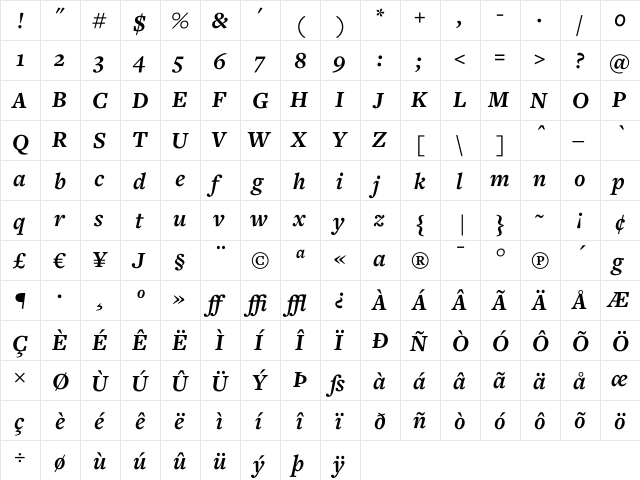 Freight Text Bold Italic font glyphpreview