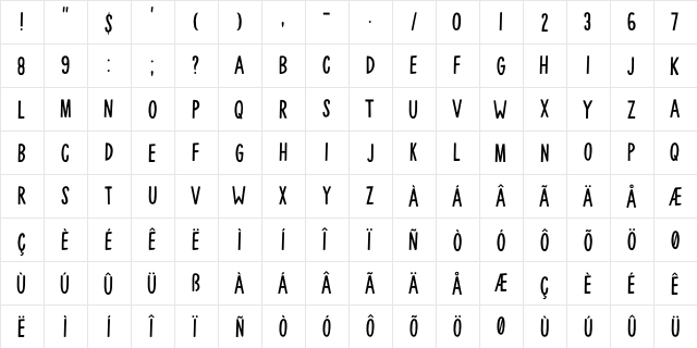 Mulhouse DEMO Regular font glyphpreview