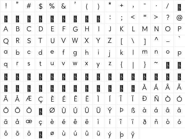 Ageo Personal Use Regular font glyphpreview