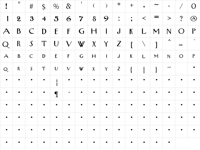 Twice Hard 1 Regular font glyphpreview