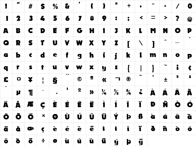 Nougat Regular font glyphpreview