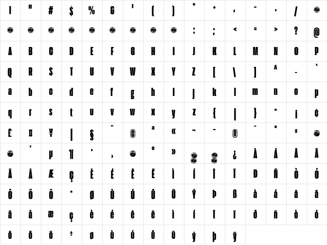 Extenda Trial 40 Hecto font glyphpreview