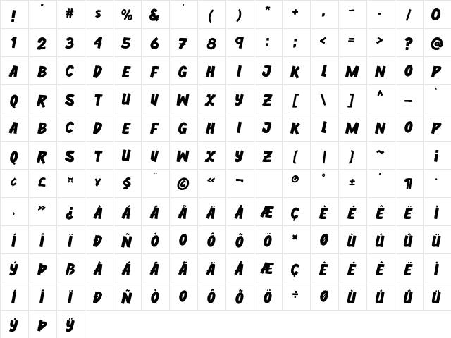 Freelancer Regular font glyphpreview