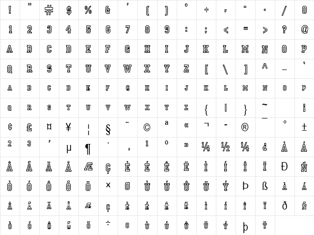 Princeton-Condensed Normal font glyphpreview