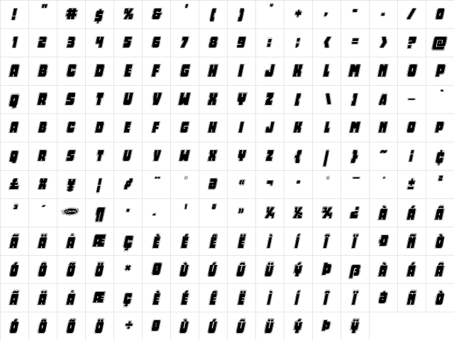 Opus Mundi Academy Italic Italic font glyphpreview