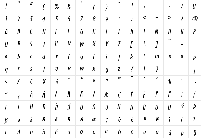 Typographiction1.1 R.I Regular font glyphpreview
