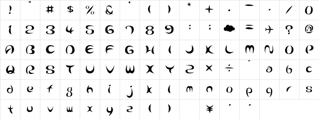 Airplane Regular font glyphpreview