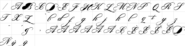 Sterling Script Swashes Regular font glyphpreview