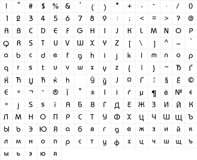 BauhausCTT Regular font glyphpreview