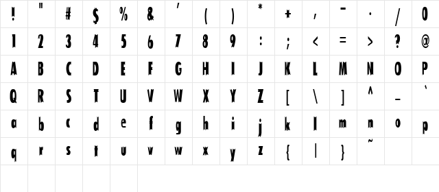 Tofu Cond font glyphpreview