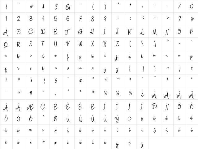Qournatte Regular font glyphpreview