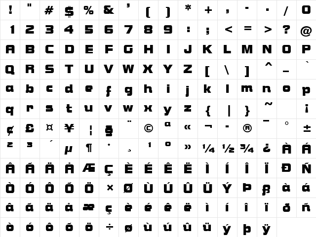 Nuts Regular font glyphpreview
