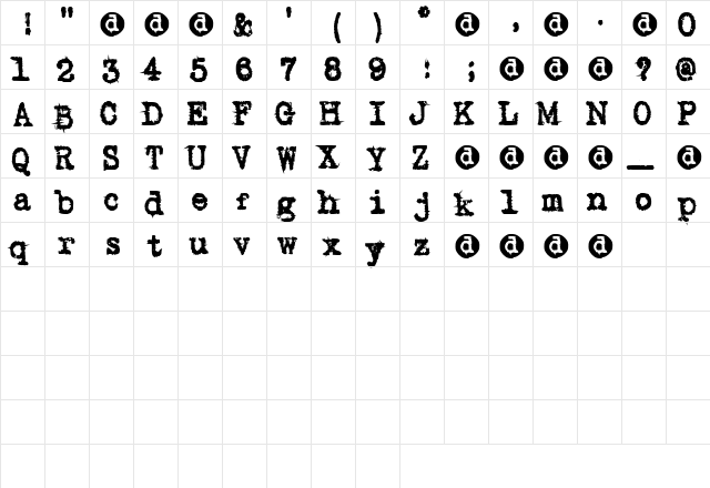Dictafont Regular font glyphpreview