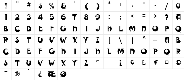FantasticMF Modern font glyphpreview