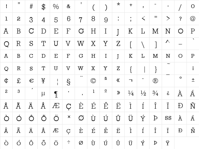 Stafford-Caps-Light Regular font glyphpreview