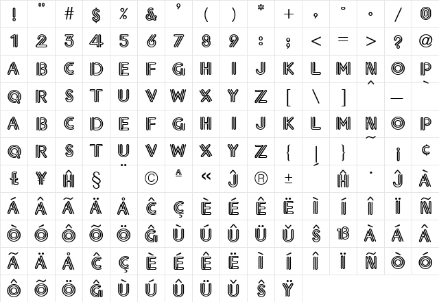 Eklektic Eo Regular font glyphpreview