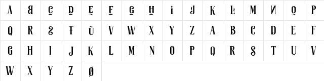 Swistblnk Moalang Melintang Regular font glyphpreview