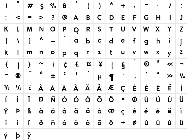 Aron Grotesque Bold font glyphpreview