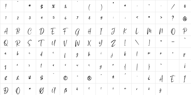 Smooth Dahlia Regular font glyphpreview