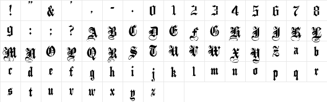 PlainBlack Normal font glyphpreview