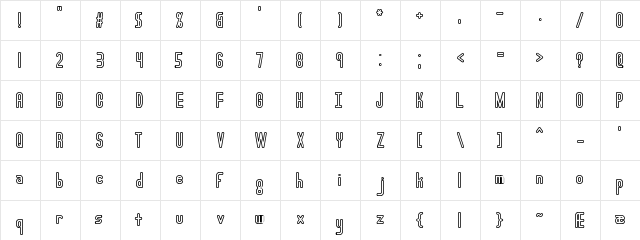 Lucid Type A Outline BRK Regular font glyphpreview