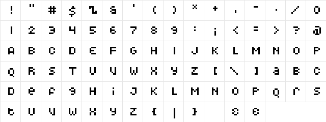 EightBits Regular font glyphpreview