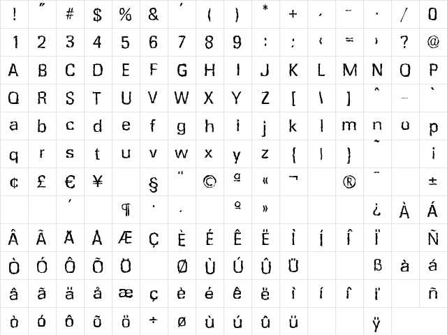 RochesterRandom Regular font glyphpreview