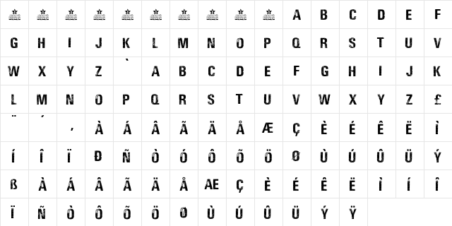 LOUD AND CLEAR PERSONAL USE Regular font glyphpreview