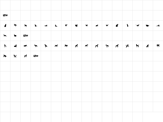 Cats vs Dogs LT Regular font glyphpreview