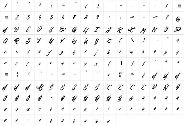 Esteban&Solina_PersonalUseOnly Regular font glyphpreview